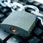 90042116 – locked with padlock, cybercrime threat