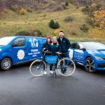 Small Business Saturday team in Edinburgh with fleet of electric vehicles