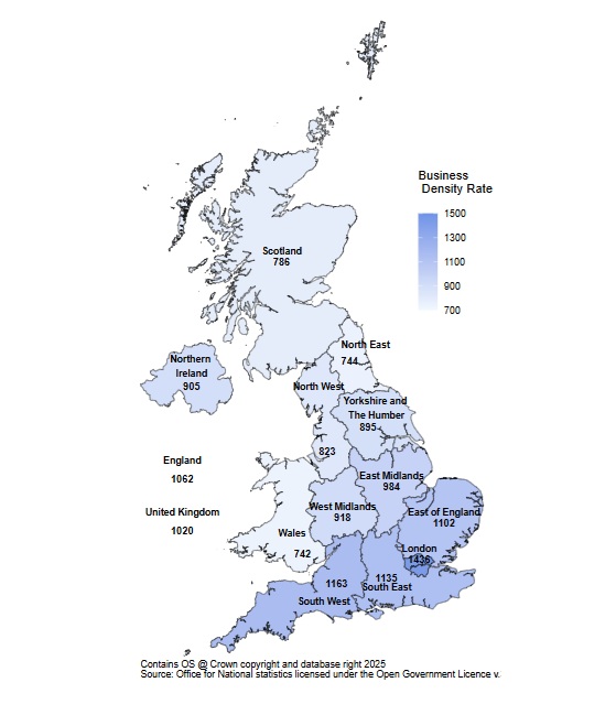 business density rate - business population statistics 2025