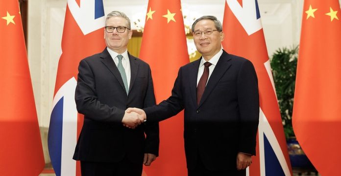 Prime Minister Keir Starmer meets China's Premier Li Qiang for a bilateral meeting at the Great Hall of the People. Picture by Simon Dawson / No 10 Downing Street Prime Minister Keir Starmer meets China's Premier Li Qiang for a bilateral meeting at the Great Hall of the People. Picture by Simon Dawson / No 10 Downing Street