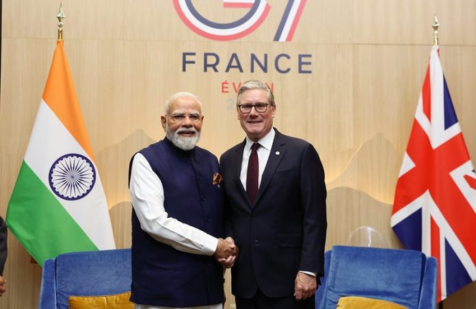 Prime Minister Keir Starmer bilateral meeting with Narendra Modi, Prime Minister of India during day two of the G7 Leaders Summit